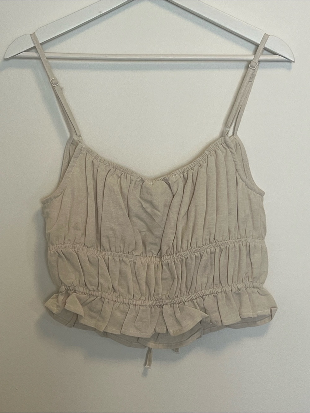 Cream Ruched Drawstring Cami Top | Boho - Picture 4 of 9
